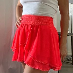 Urban Outfitters!!! Mini Skirt chiffon fuxcia fluorescent size XS!!!